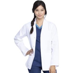 Dickies Womens Lab Coat 28″, Consultation Lab Coat for Women, 3 Pockets – 84401(White)