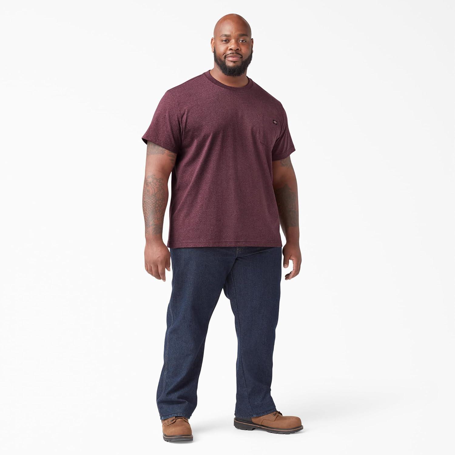 image:imageDickies Mens Big amp Tall Heavyweight Crew Neck Short Sleeve TeeBurgundy Heather