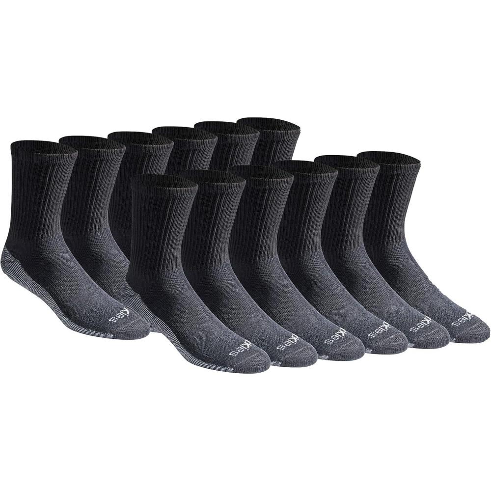 image:imageDickies Mens DriTech MidCrew Comfort Length Moisture Control Socks 6 12 PairsComfort Length Black 12 Pairs