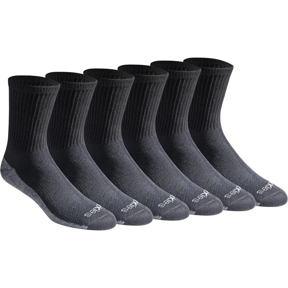 image:imageDickies Mens DriTech MidCrew Comfort Length Moisture Control Socks 6 12 PairsComfort Length Black 6 Pairs