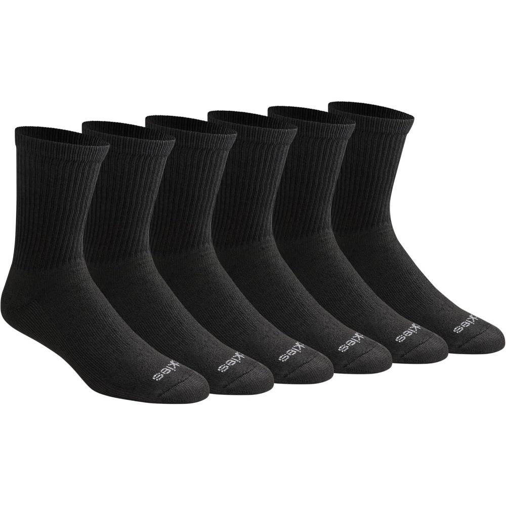 image:imageDickies Mens DriTech MidCrew Comfort Length Moisture Control Socks 6 12 PairsComfort Length Black Solid 6 Pairs