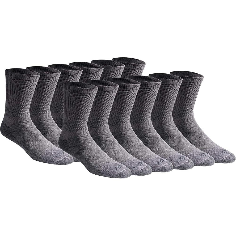 image:imageDickies Mens DriTech MidCrew Comfort Length Moisture Control Socks 6 12 PairsComfort Length Charcoal 12 Pairs