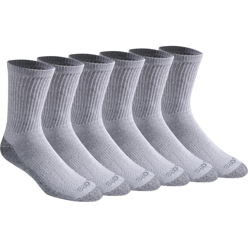 image:imageDickies Mens DriTech MidCrew Comfort Length Moisture Control Socks 6 12 PairsComfort Length Grey 6 Pairs