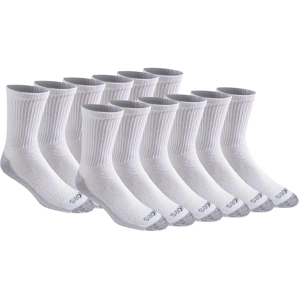 image:imageDickies Mens DriTech MidCrew Comfort Length Moisture Control Socks 6 12 PairsComfort Length White 12 Pairs