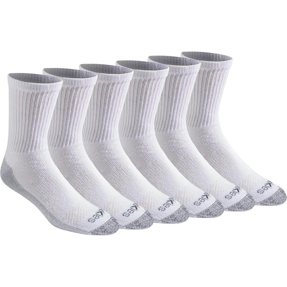image:imageDickies Mens DriTech MidCrew Comfort Length Moisture Control Socks 6 12 PairsComfort Length White 6 Pairs