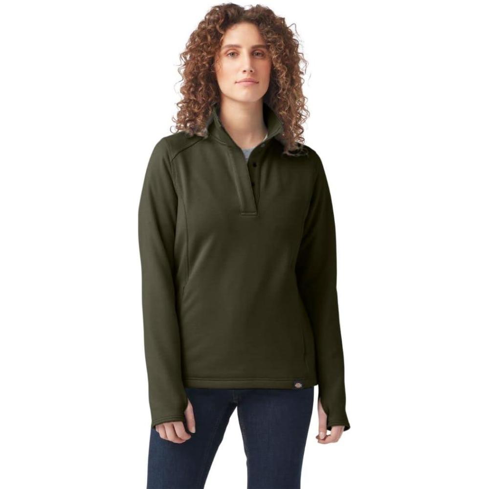 image:imageDickies Womens Duratech Maverick Halfsnap FleeceMoss Green