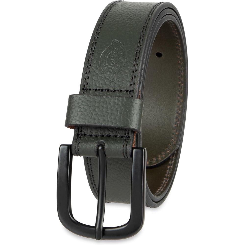 image:imageDickies mens Genuine Leather Belt  Durable Casual Style Regular amp Big and Tall SizesOlive