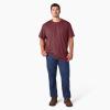Dickies Men’s Big & Tall Heavyweight Crew Neck Short Sleeve Tee(Burgundy Heather)