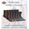 Dickies Men’s Dri-Tech Mid-Crew Comfort Length Moisture Control Socks (6, 12 Pairs)(Comfort Length Tipped (6 Pairs))