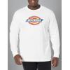 Dickies Mens Long Sleeve Regular Fit Logo Tee(White)