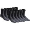 Dickies Men’s Dri-Tech Mid-Crew Comfort Length Moisture Control Socks (6, 12 Pairs)(Comfort Length Black (12 Pairs))