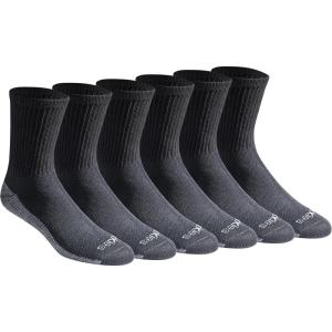 Dickies Men’s Dri-Tech Mid-Crew Comfort Length Moisture Control Socks (6, 12 Pairs)(Comfort Length Black (6 Pairs))