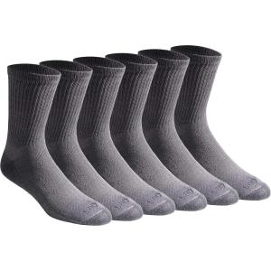 Dickies Men’s Dri-Tech Mid-Crew Comfort Length Moisture Control Socks (6, 12 Pairs)(Comfort Length Charcoal (6 Pairs))