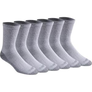Dickies Men’s Dri-Tech Mid-Crew Comfort Length Moisture Control Socks (6, 12 Pairs)(Comfort Length Grey (6 Pairs))