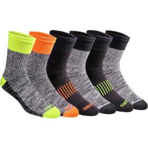 Dickies Men’s Dri-Tech Mid-Crew Comfort Length Moisture Control Socks (6, 12 Pairs)(Comfort Length Hi-vis Assorted (6 Pairs))