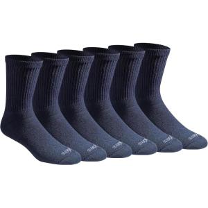 Dickies Men’s Dri-Tech Mid-Crew Comfort Length Moisture Control Socks (6, 12 Pairs)(Comfort Length Navy (6 Pairs))