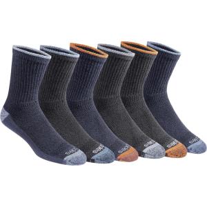 Dickies Men’s Dri-Tech Mid-Crew Comfort Length Moisture Control Socks (6, 12 Pairs)(Comfort Length Navy Marl Assorted (6 Pairs))