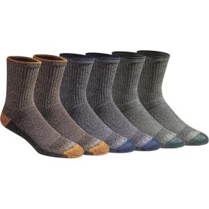 Dickies Men’s Dri-Tech Mid-Crew Comfort Length Moisture Control Socks (6, 12 Pairs)(Comfort Length Tipped (6 Pairs))