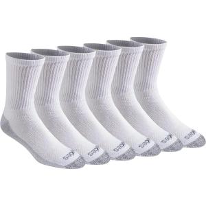 Dickies Men’s Dri-Tech Mid-Crew Comfort Length Moisture Control Socks (6, 12 Pairs)(Comfort Length White (6 Pairs))