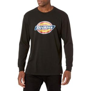Dickies Mens Long Sleeve Regular Fit Logo Tee(Black V1)