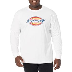 Dickies Mens Long Sleeve Regular Fit Logo Tee(White)