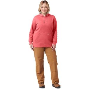 Dickies womens Women’s Plus Heavyweight Wordmark Fleece Pullover(Tea Rose)