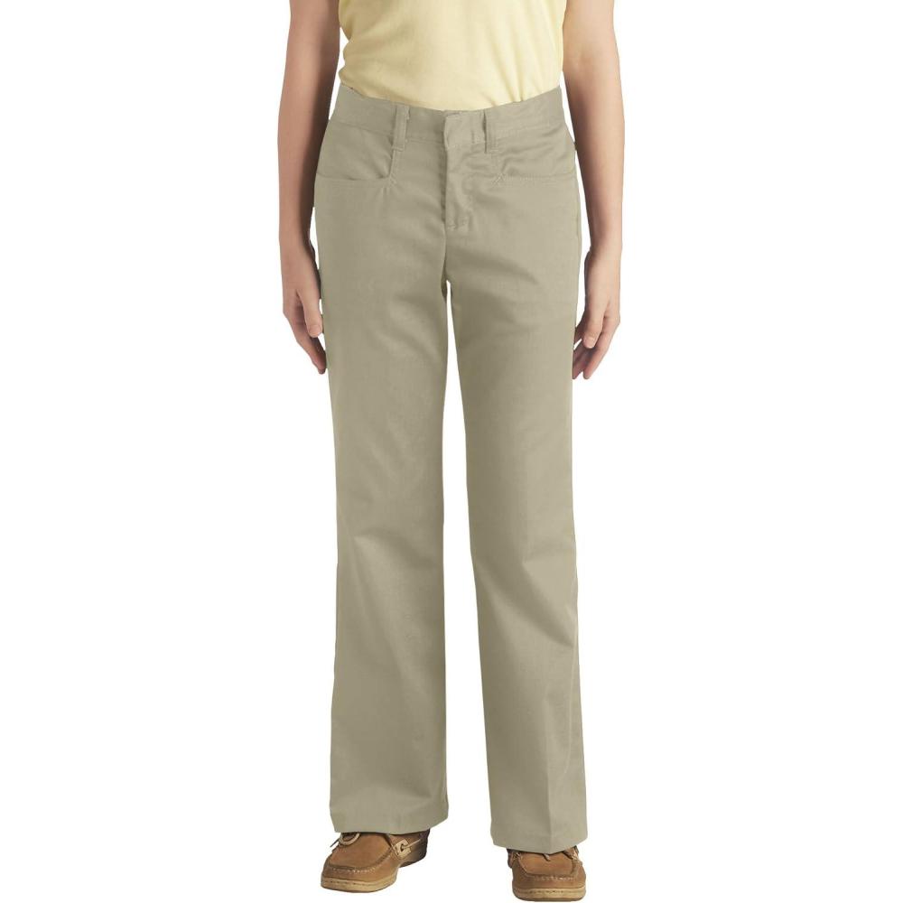 image:imageDickies Womens Girls Classic Stretch Boot Cut Pant JuniorsDesert Sand